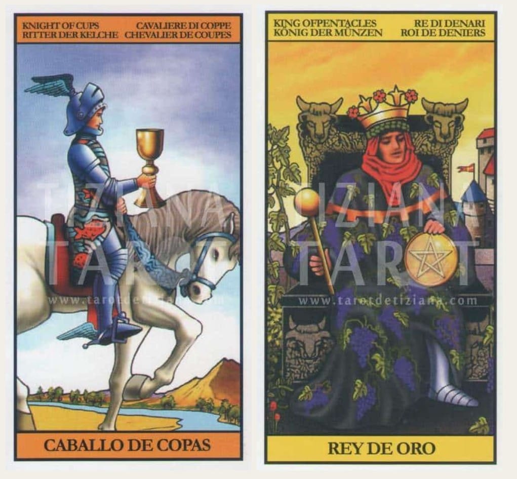 Las cartas de la corte cuando son complementarias como pareja -