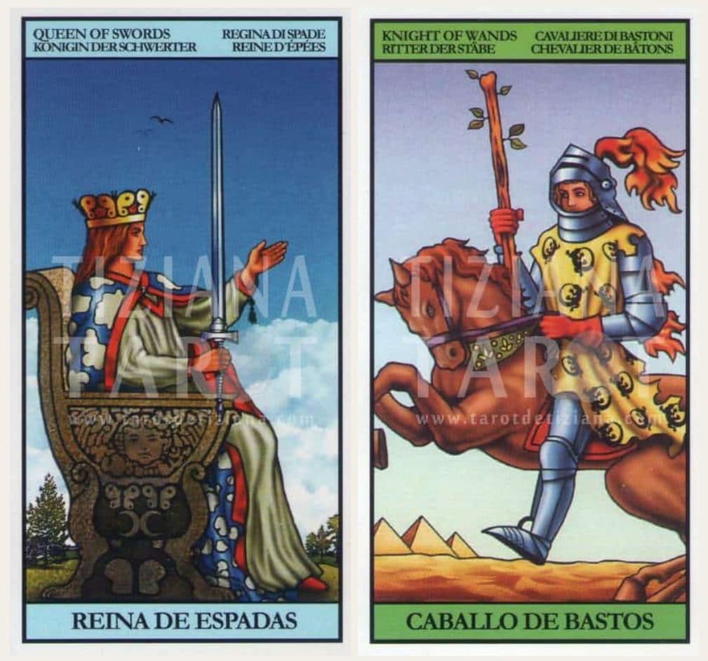 Las cartas de la corte cuando son complementarias como pareja -