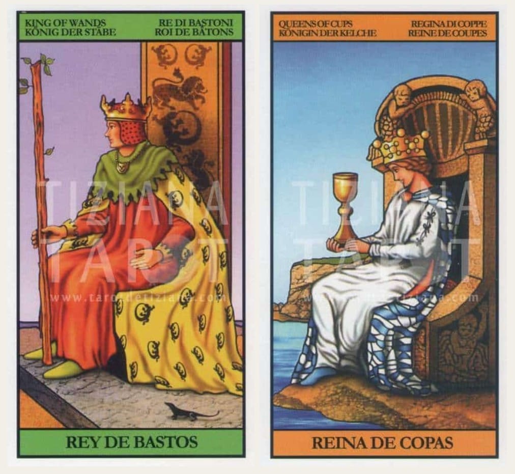 Las cartas de la corte cuando son complementarias como pareja -