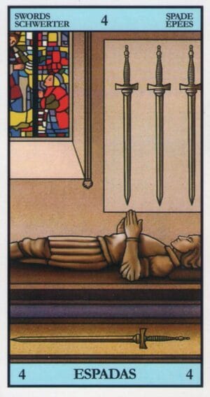 La simbología del 4 de Espadas -