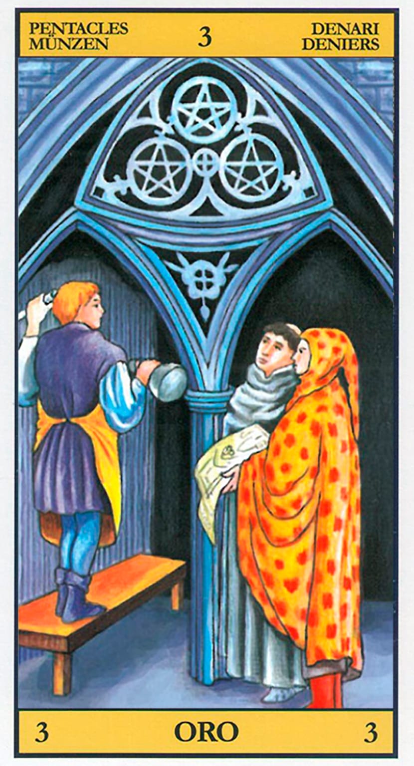 la carta del 3 de oros del tarot