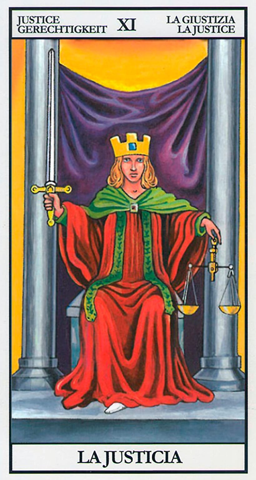 la justicia en el tarot rider