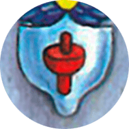 escudo hindú en la carta del carro