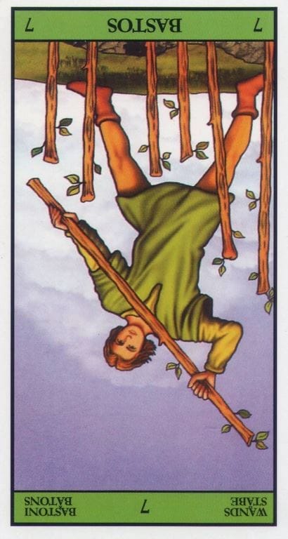 7 de bastos invertido