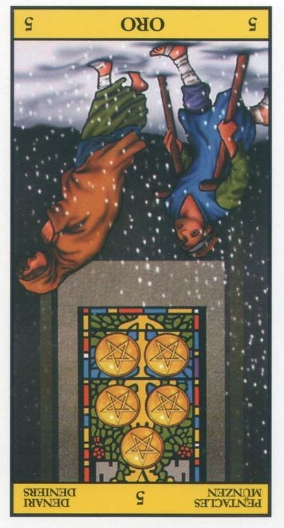 cartas invertidas en una lectura de tarot