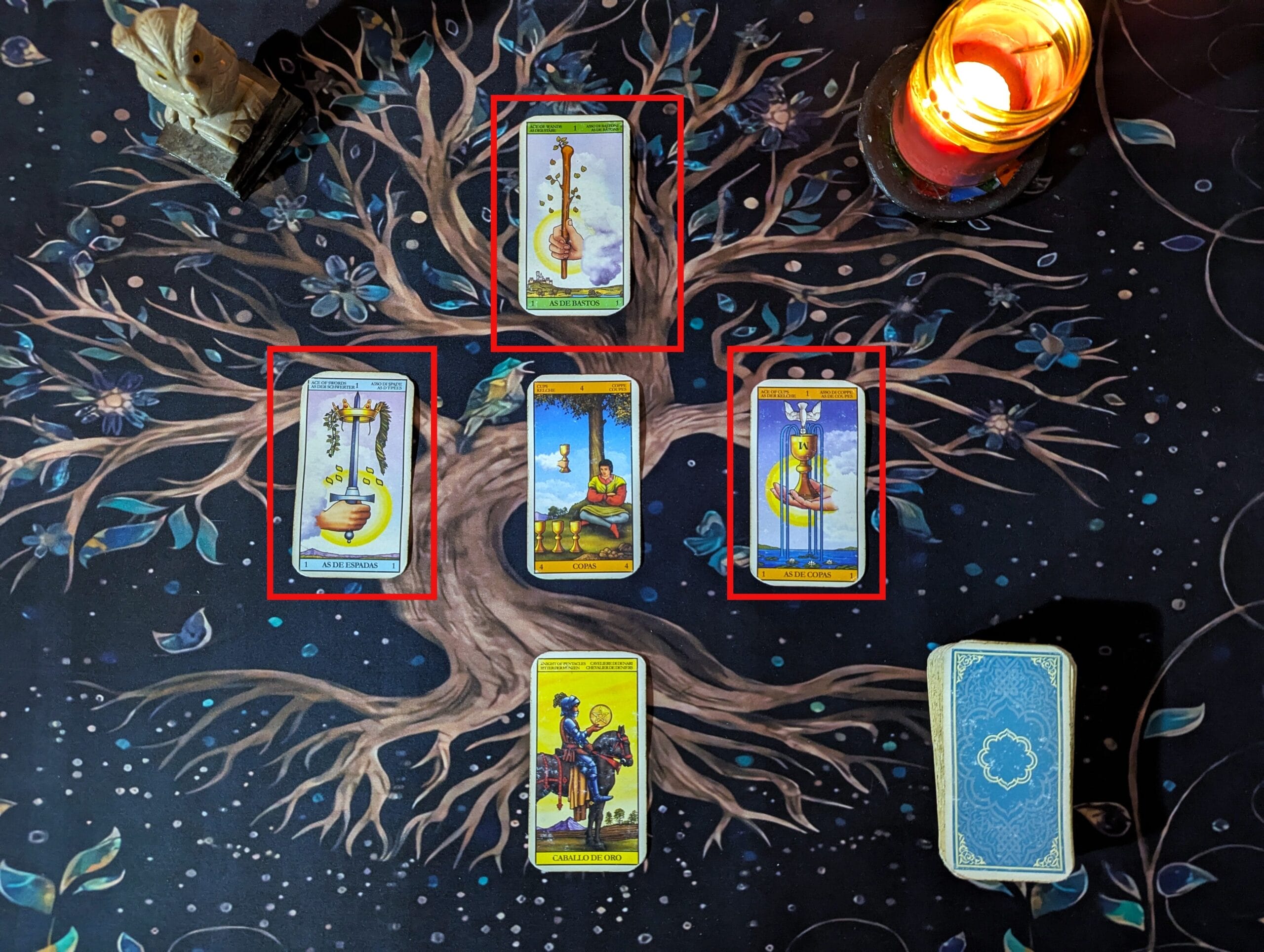 repetición de 3 ases en el tarot